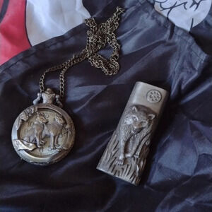Pocket Watch and Pewter Lighter case